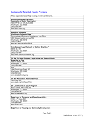 RAD Form 16 120 Day Notice to Vacate for Substantial Rehabiltation - Washington, D.C., Page 7