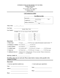 Document preview: Copy Request Form - Washington, D.C.