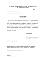 Document preview: Amonestacion - Washington, D.C. (Spanish)