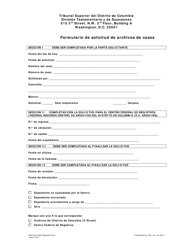 Document preview: Formulario De Solicitud De Archivos De Casos - Washington, D.C. (Spanish)