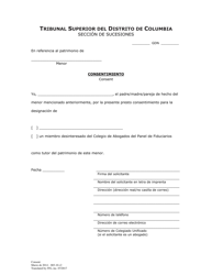 Document preview: Consentimiento - Washington, D.C. (Spanish)