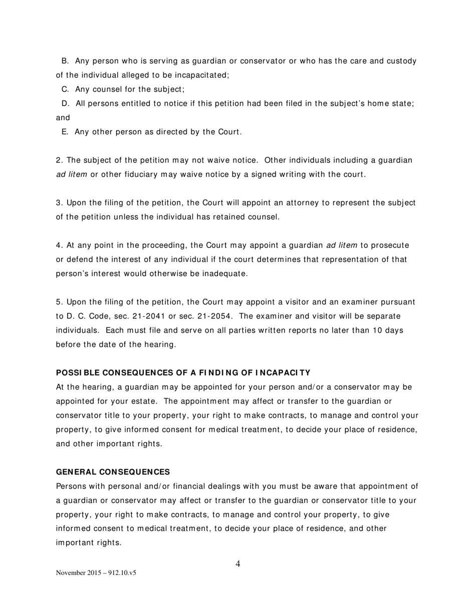 Notice of Initial Hearing to Subject - Washington, D.C., Page 4