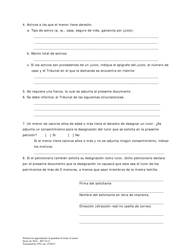 Peticion Para La Designacion De Un Tutor Del Patrimonio De Un Menor - Washington, D.C. (Spanish), Page 3