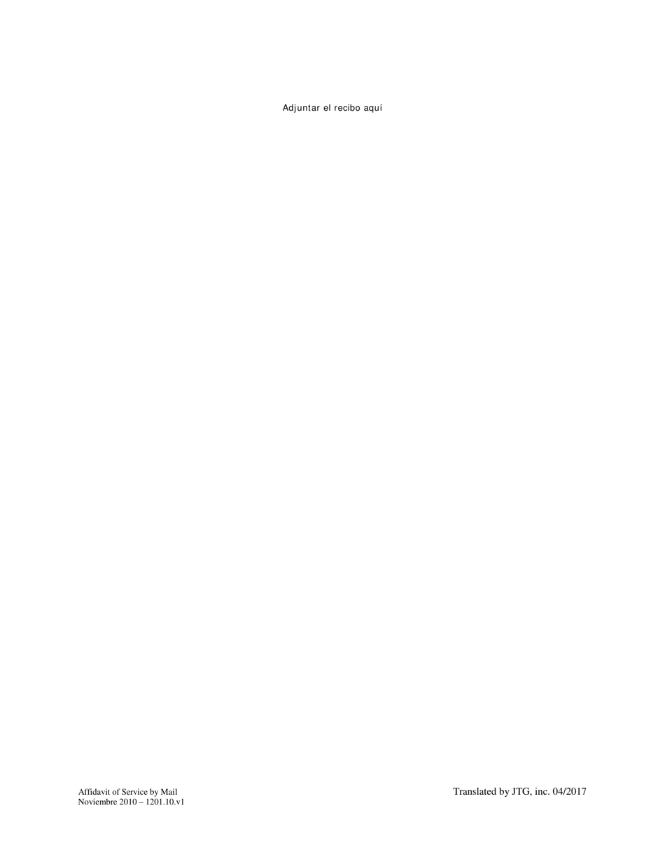 Declaracion Jurada De Notificacion Por Correo - Washington, D.C. (Spanish), Page 2