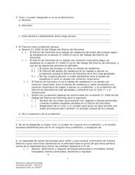 Peticion De Una Accion General - Washington, D.C. (Spanish), Page 2