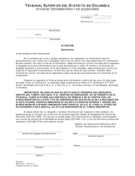 Document preview: Citacion - Washington, D.C. (Spanish)