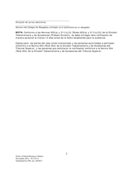 Notificacion De Audiencia Inicial a La Persona Objeto De La Audiencia - Washington, D.C. (Spanish), Page 2