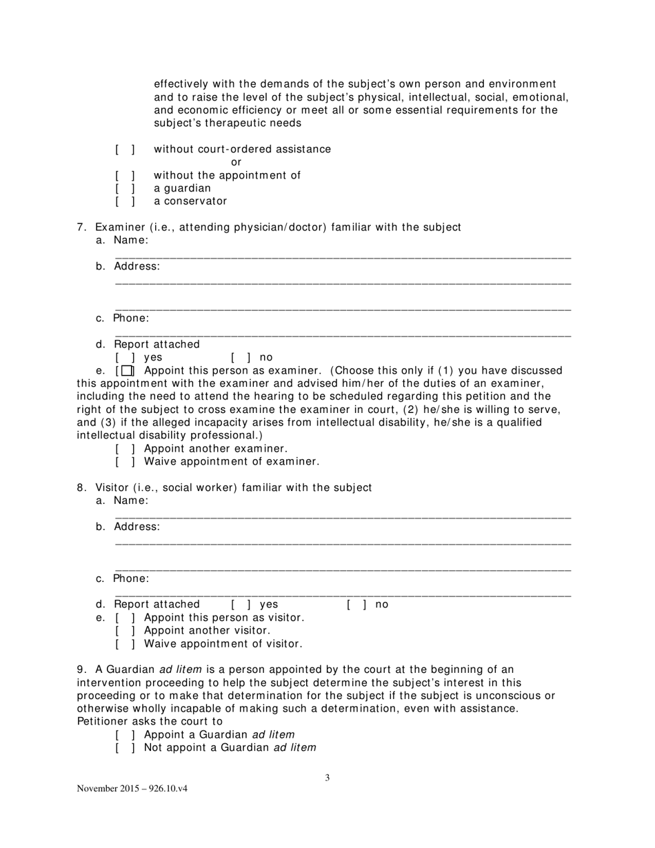 Petition for a General Proceeding - Washington, D.C., Page 3