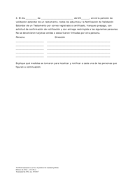 Declaracion Verificada Respecto De La Notificacion De La Peticion De Validacion Estandar De Un Testamento - Washington, D.C. (Spanish), Page 2