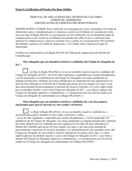 Formulario 9 Certificacion De Ejercicio Pro Bono Publico - Washington, D.C. (Spanish)