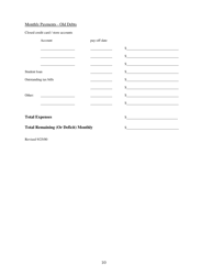 Family Mediation Financial Form - Assets - Washington, D.C., Page 10