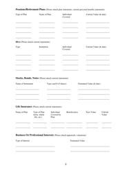 Family Mediation Financial Form - Assets - Washington, D.C., Page 2