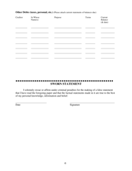 Family Mediation Financial Form - Assets - Washington, D.C., Page 6