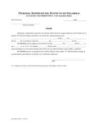 Peticion Para Solicitar Administracion Supervisada De Conformidad Con La Seccion 20-403 Del Codigo Del Distrito De Columbia - Washington, D.C. (Spanish), Page 3