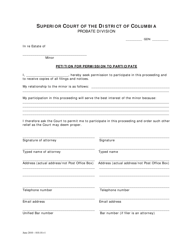 Document preview: Petition for Permission to Participate - Gdn - Washington, D.C.