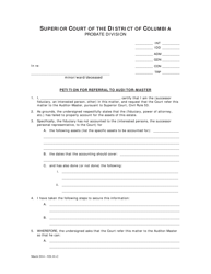 Document preview: Petition for Referral to Auditor-Master and Order - Washington, D.C.