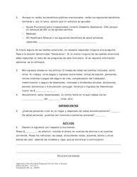 Solicitud Para Proceder Sin Pagar Por Adelantado Costas, Honorarios Ni Garantias (In Forma Pauperis) Y Orden (Lit) - Washington, D.C. (Spanish), Page 2