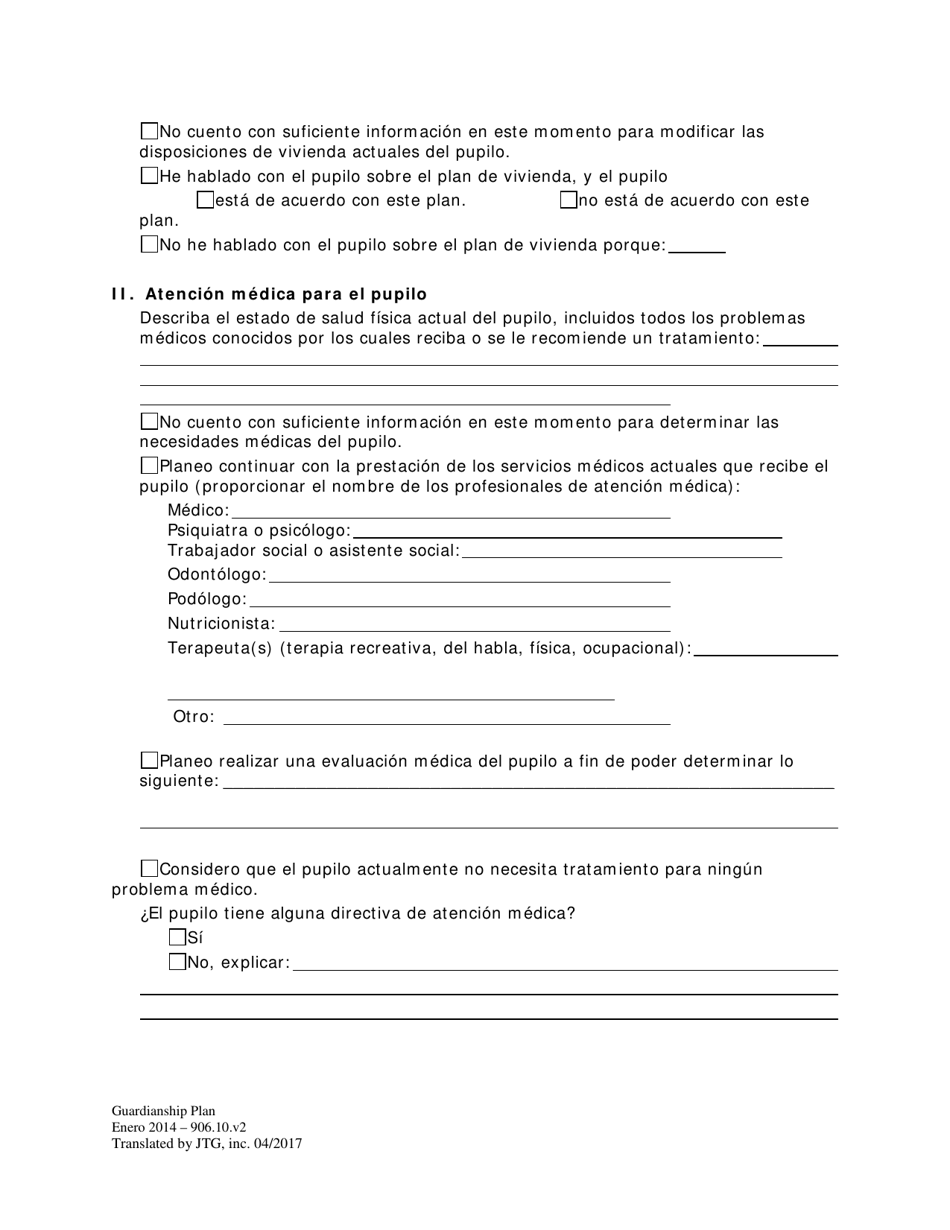 Plan De Tutela - Washington, D.C. (Spanish), Page 2