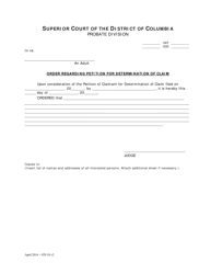 Petition of Claimant for Determination of Claim and Order - Washington, D.C., Page 3