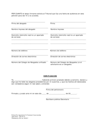 Peticion Luego De Una Designacion Para Dar Fin a La Curatela - Washington, D.C. (Spanish), Page 2
