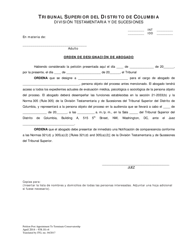 Peticion Luego De Una Designacion Para Dar Fin a La Curatela - Washington, D.C. (Spanish), Page 5