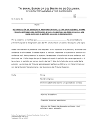 Peticion Luego De Una Designacion Para Dar Fin a La Tutela De Un Pupilo Vivo - Washington, D.C. (Spanish), Page 3