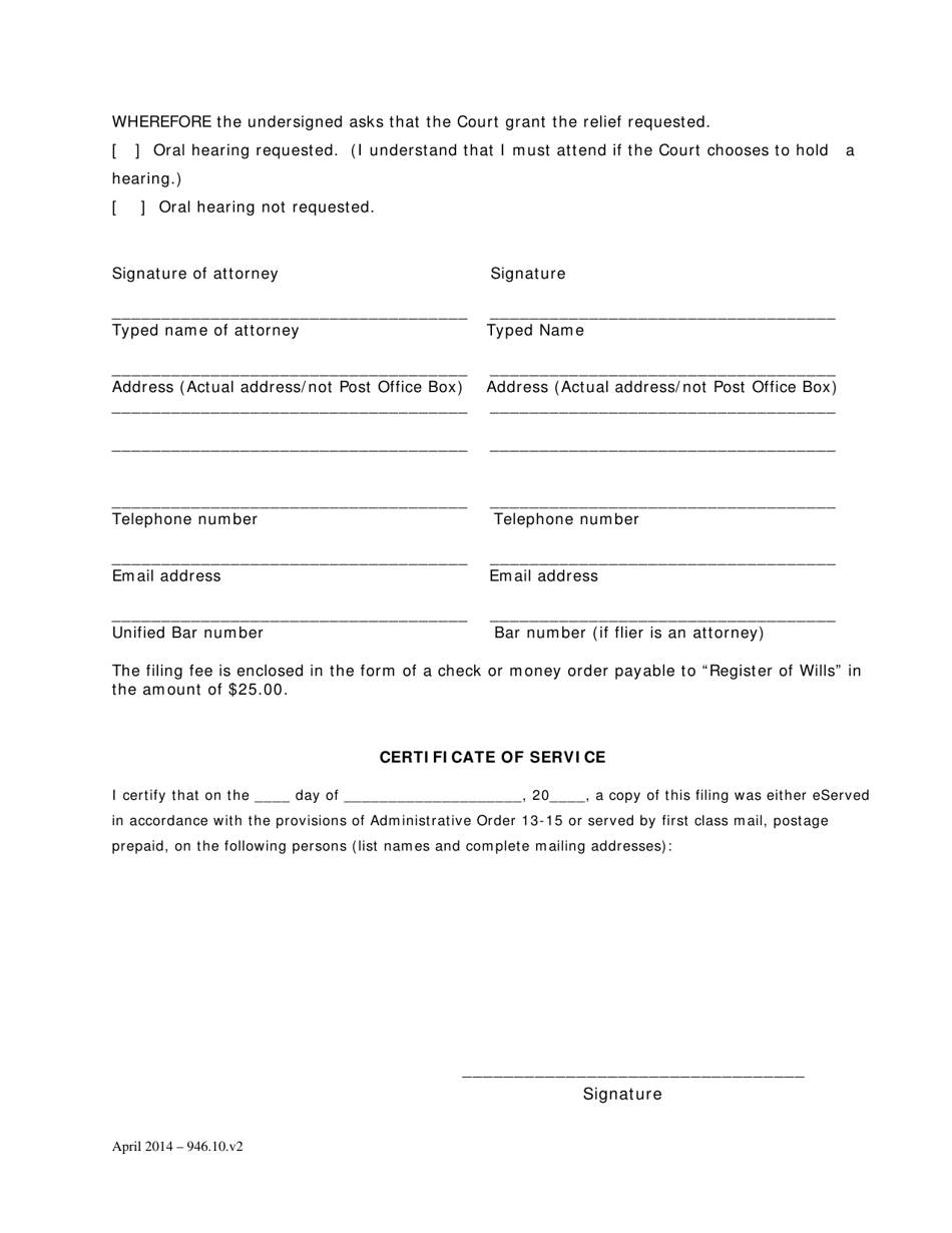 Response to Petition Post Appointment and Order - Washington, D.C., Page 2