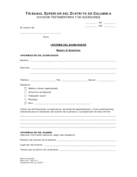 Document preview: Informe Del Examinador - Washington, D.C. (Spanish)