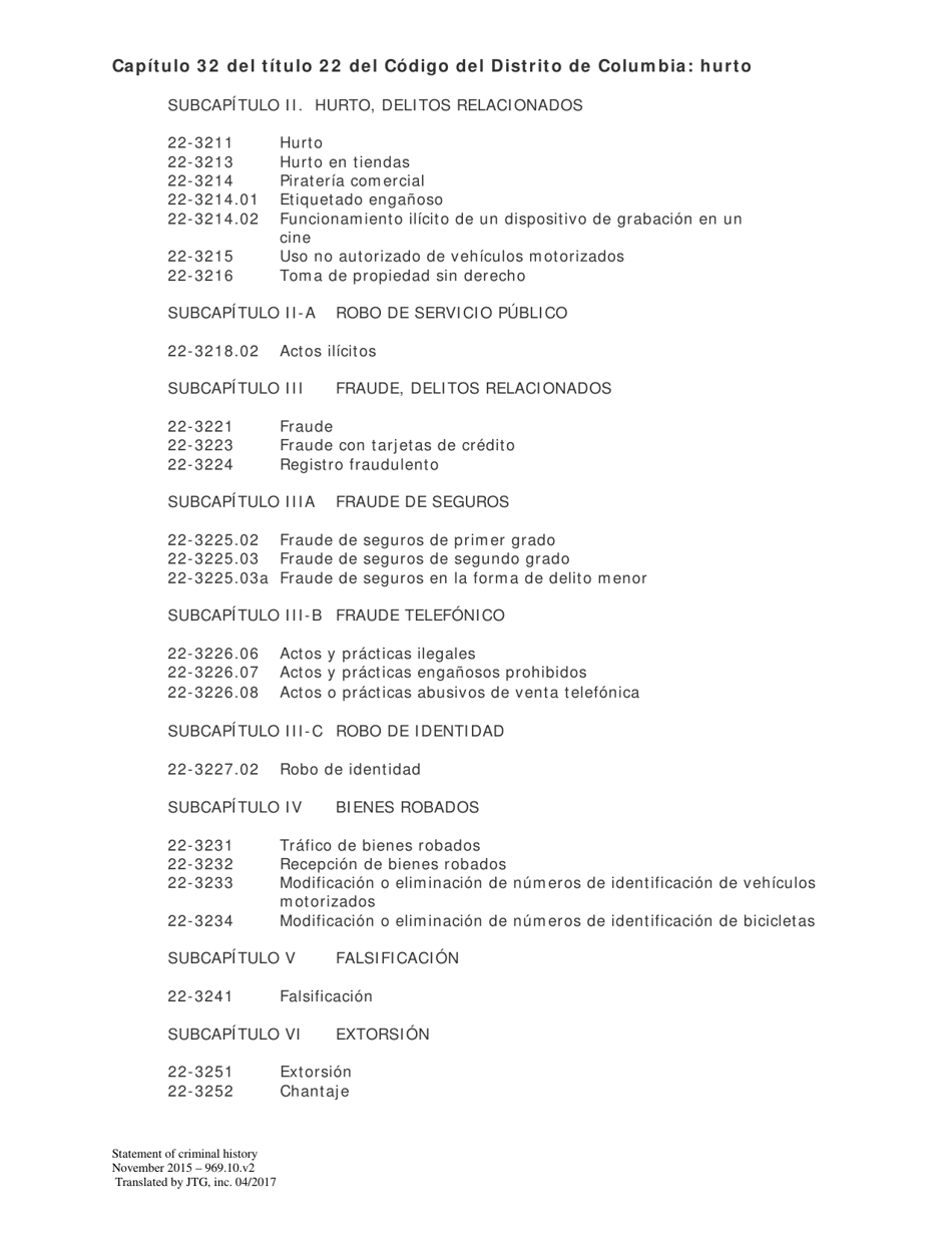 Declaracion De Antecedentes Penales - Washington, D.C. (Spanish), Page 7