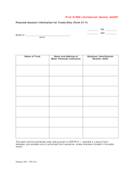 Document preview: Form 27-T Financial Account Information for Trusts Only - Washington, D.C.