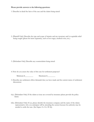 Confidential Settlement Statement - Multi-Door Dispute Resolution Division - Washington, D.C., Page 5