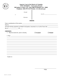 Form CV(6)-393 Motion (Pro Se) - Washington, D.C., Page 2
