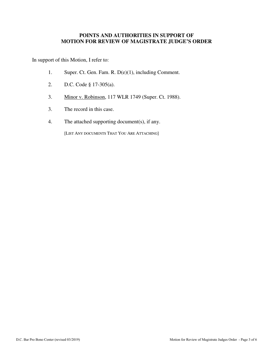 Motion for Review of Magistrate Judges Order - Washington, D.C., Page 3