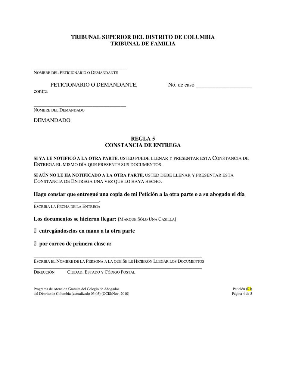 Peticion - Washington, D.C. (Spanish), Page 4