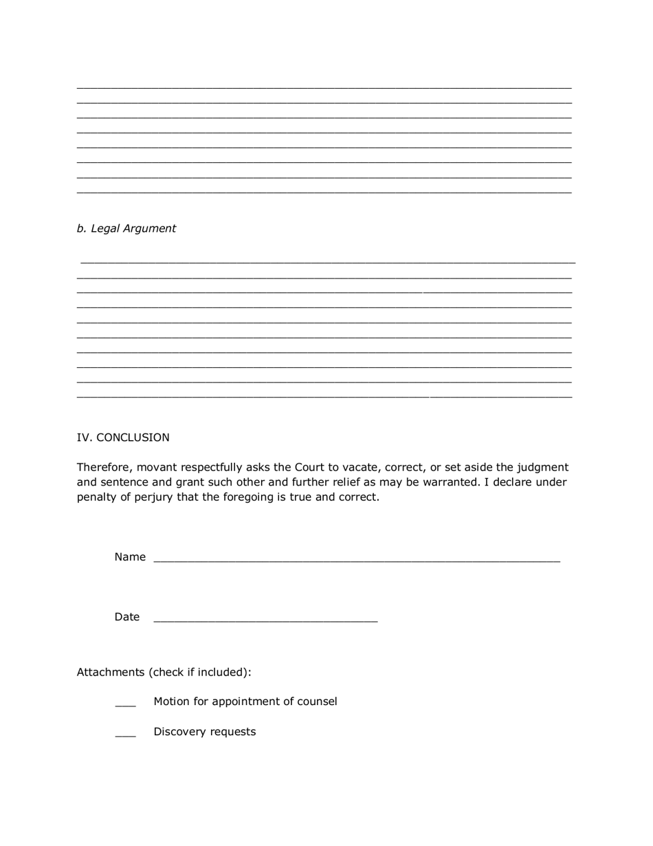 Motion to Vacate, Set Aside or Correct Sentence and Judgment Pursuant to D.c. Code 23-110 - Washington, D.C., Page 4