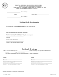 Document preview: Formulario CV-3142 Notificacion De Desestimacion - Washington, D.C. (Spanish)