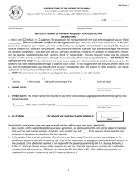 Document preview: L&T Form 6 Notice to Tenant of Payment Required to Avoid Eviction (Residential) - Washington, D.C.