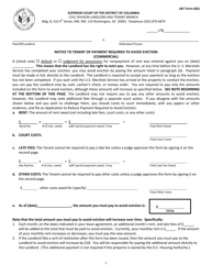 Document preview: L&T Form 6(B) Notice to Tenant of Payment Required to Avoid Eviction (Commercial) - Washington, D.C.