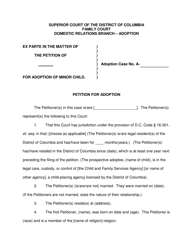 Document preview: Petition for Adoption - Washington, D.C.