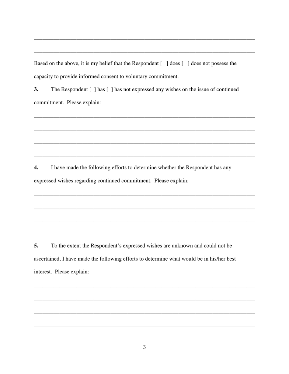 Substitute Decision Makers Report Regarding Continued Voluntary Commitment - Washington, D.C., Page 3