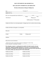 Declaracion Confidencial De Mediacion Para La Ejecucion Hipotecaria Residencial - Washington, D.C. (Spanish), Page 2
