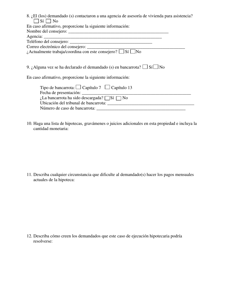 Declaracion Confidencial De Mediacion Para La Ejecucion Hipotecaria Residencial - Washington, D.C. (Spanish), Page 6