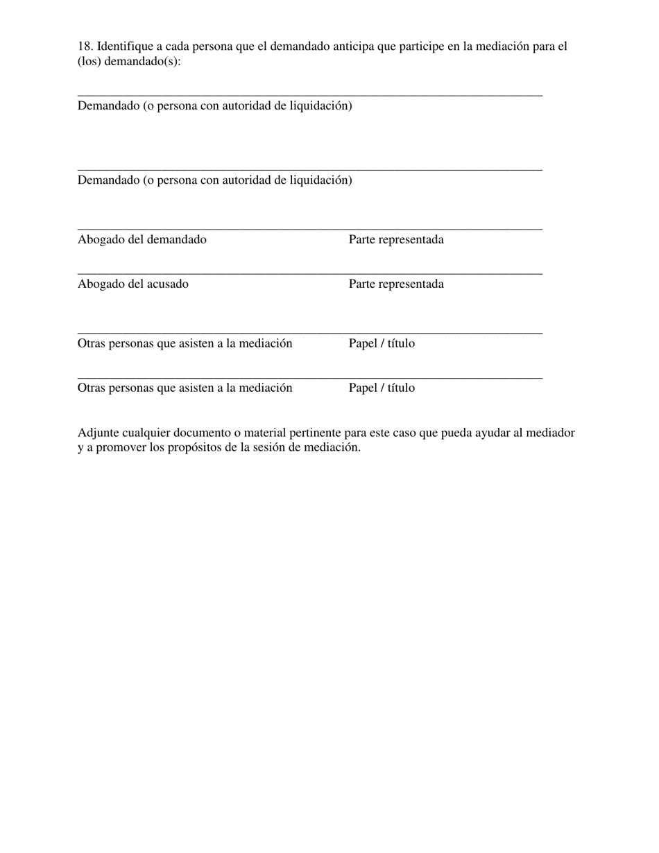 Declaracion Confidencial De Mediacion Para La Ejecucion Hipotecaria Residencial - Washington, D.C. (Spanish), Page 8