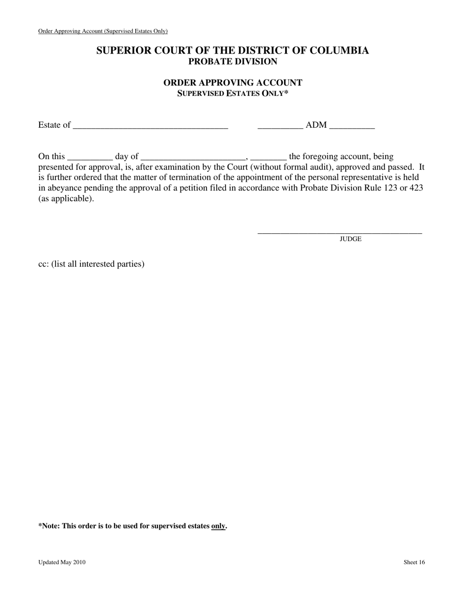 Statement of Account for Estates of Decedents Dying on or After July 1, 1995 - Washington, D.C., Page 19