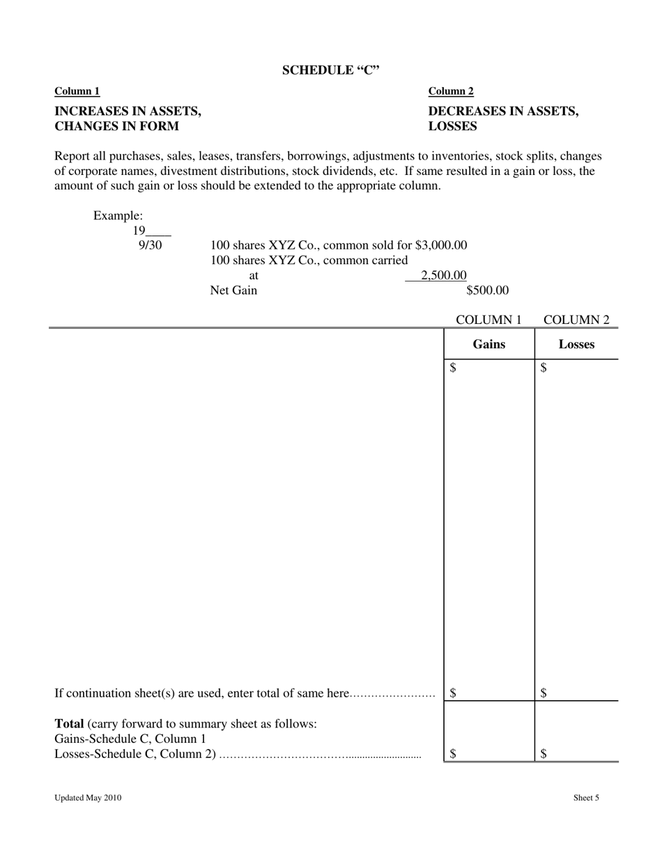 Statement of Account for Estates of Decedents Dying on or After July 1, 1995 - Washington, D.C., Page 6