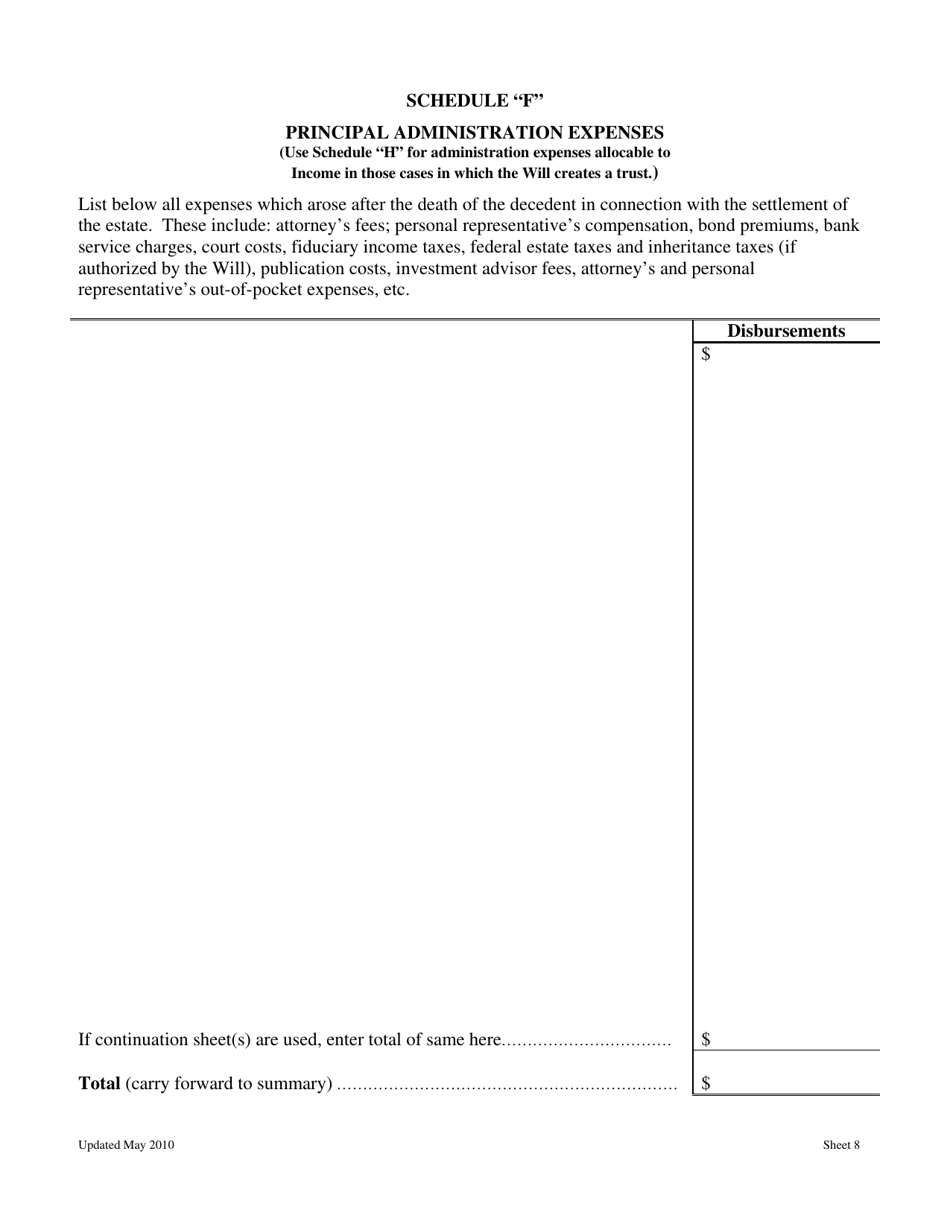 Statement of Account for Estates of Decedents Dying on or After July 1, 1995 - Washington, D.C., Page 9
