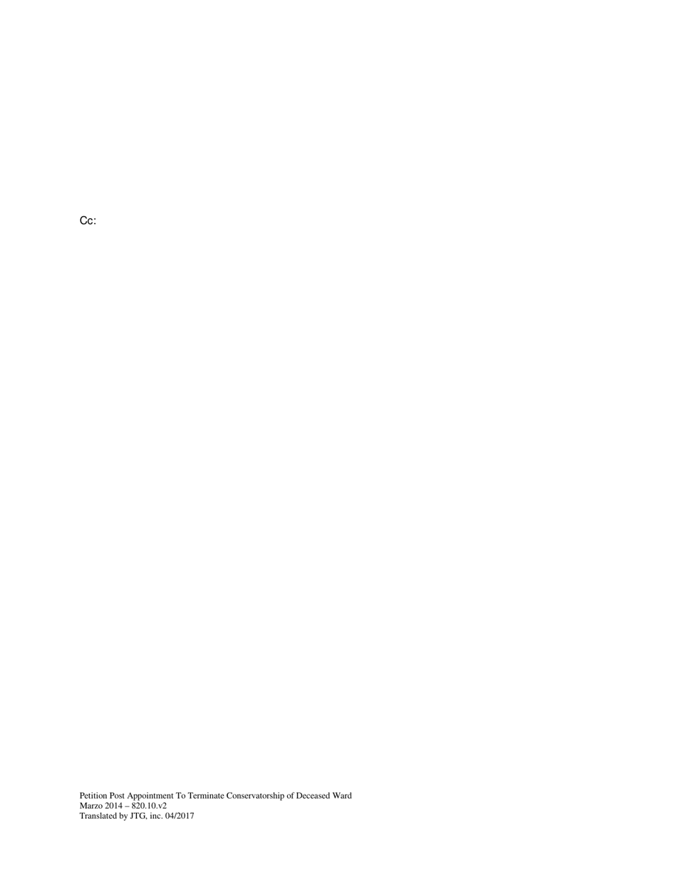 Peticion Luego De Una Designacion Para Dar Fin a La Curatela Del Pupilo Fallecido Y Orden De Designacion De Administrador Especial - Washington, D.C. (Spanish), Page 6