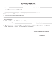 Form FD-722 Subpoena - Family Court (With Seal) - Washington, D.C., Page 2