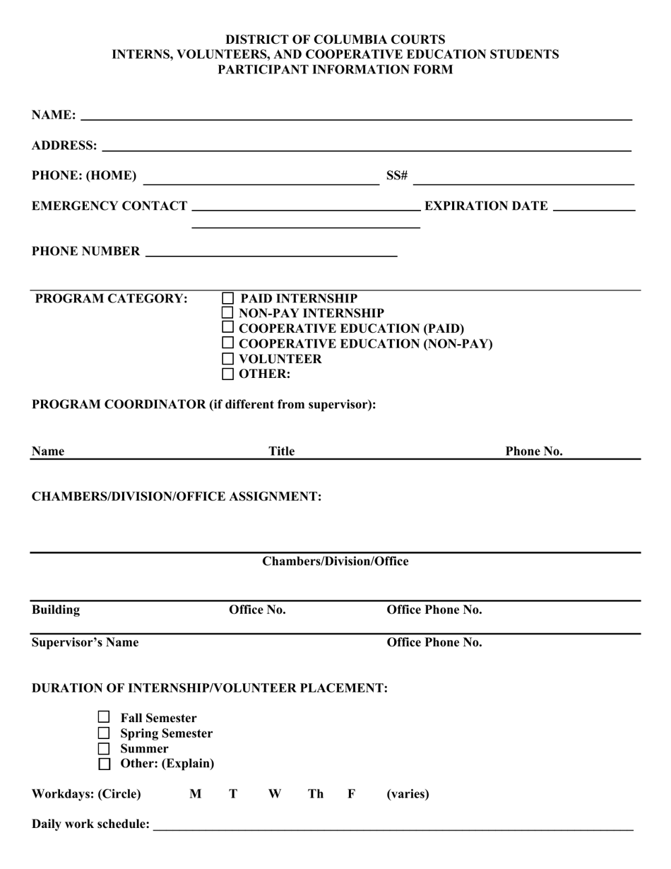 Intern / Volunteer Application - Washington, D.C., Page 4