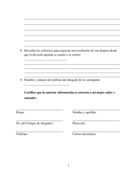 Declaracion De Revision De Mediacion (Apelacion Administrativa) - Washington, D.C. (Spanish), Page 2